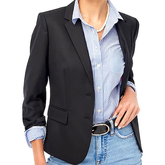 J. CREW Women’s Schoolboy Blazer Black Size XXL Preppy Academia Bussiness Casual - Picture 1 of 16